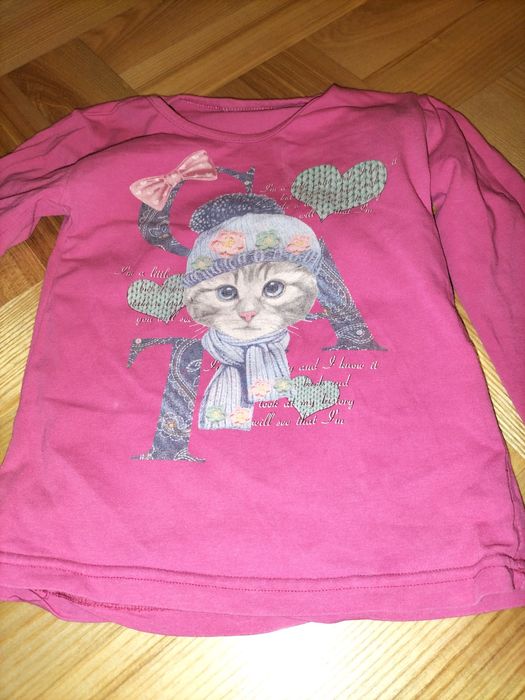 Bluzeczka dziewczęca z kotkiem