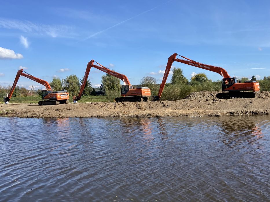 Odmulanie stawu | Pogłębianie | Koparka LONG 18 m