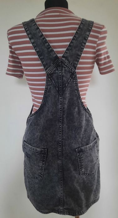 Sukienka ogrodniczka jeans Cropp szara,grafit