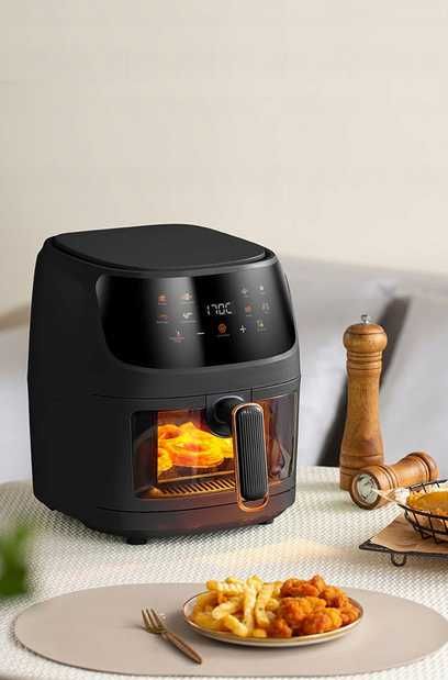 Frytkownica 5L/1400W beztłuszczowa LINBOX Air Fryer CZARNA