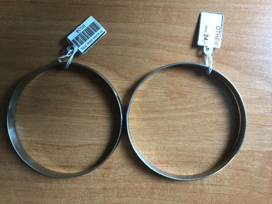 nowe srebrne bransoletki stal nierdzewna