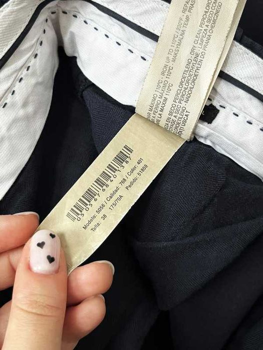 Massimo Dutti 38 10 M spodnie materiałowe slim elastyczne granatowe