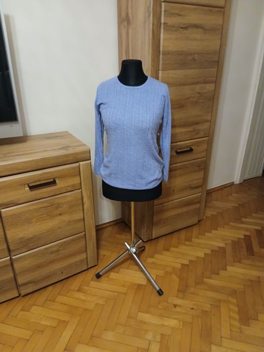 Sweter błękitny z dodatkiem wełny  H&M rozmiar S