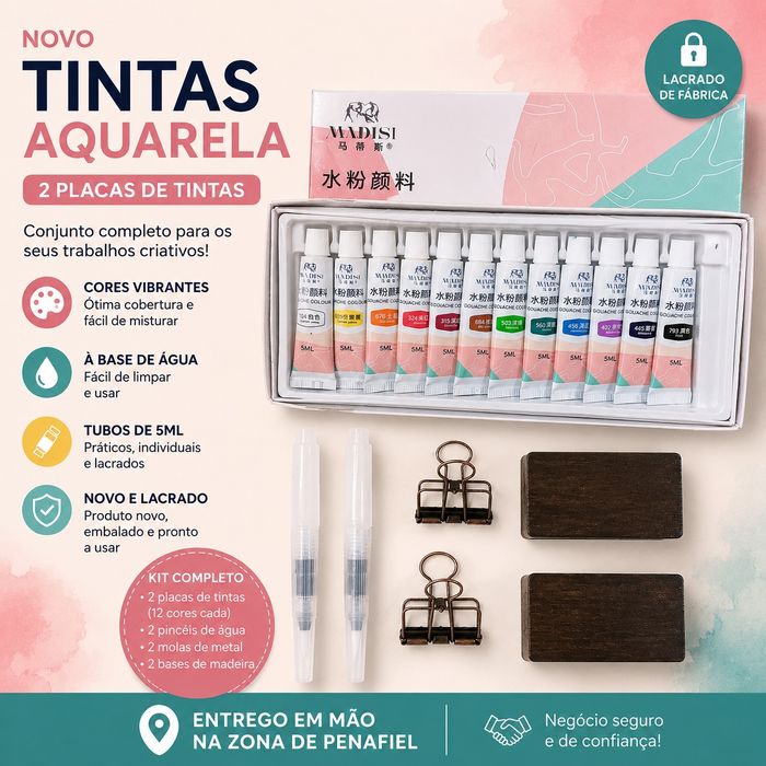 Conjunto de tintas aquarelas
