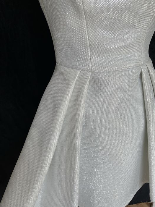 Sukienka EMO elegancka srebrna na wesele 18stke bal studniówke