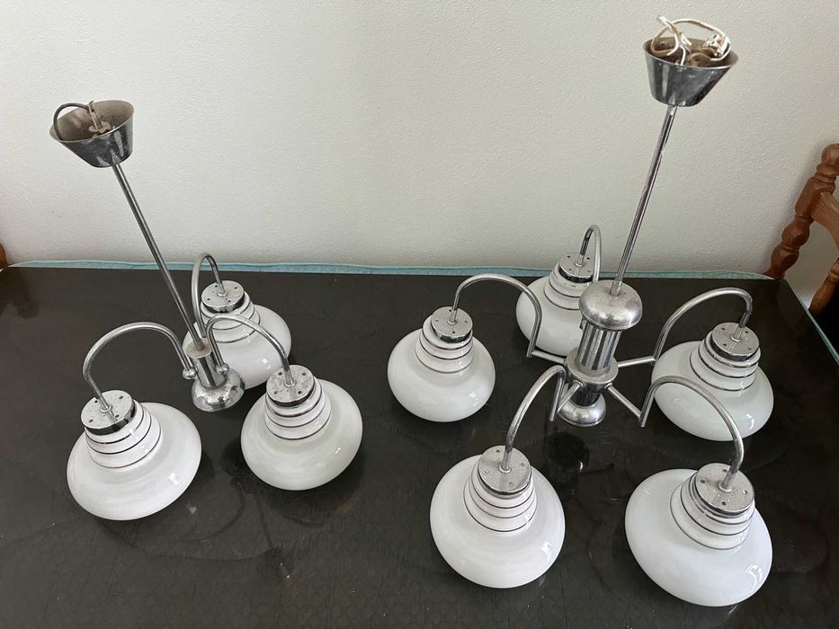 Vendo mesa, cadeiras e candeeiros