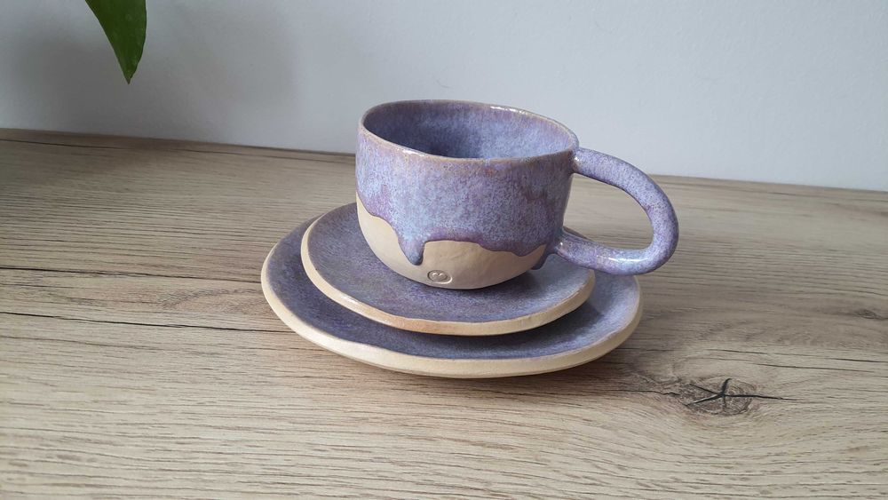 Zestaw: 2 talerzyki + kubek od Pracownia Kasi