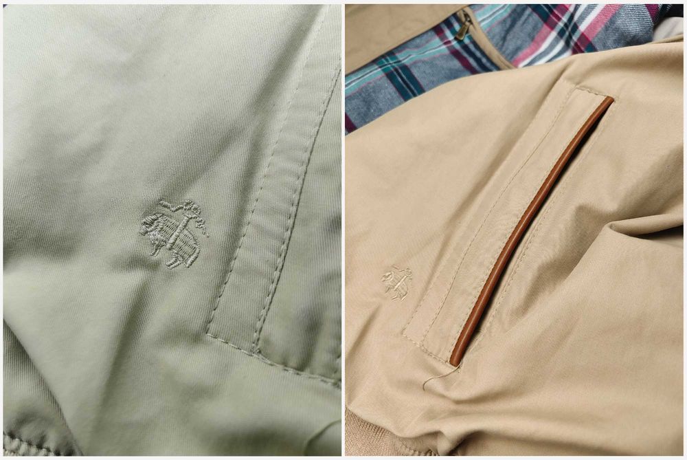 Brooks Brothers _ Cow Leather Trim_ Hidden Hood _ Harrington Cotton Jacket