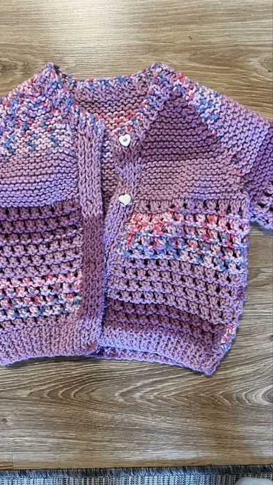 Ażurowy sweterek ręcznie robione dziewczynka 92 cm