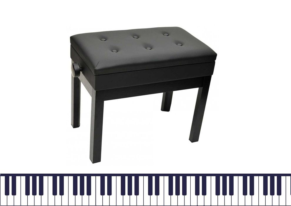 Ława do pianina / do fortepianu / czarny mat / ze schowkiem