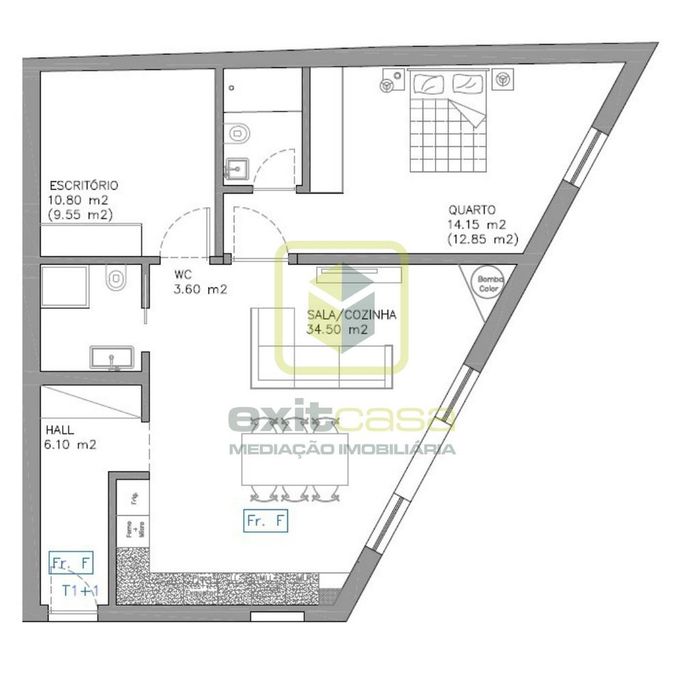 Apartamento T1+1 em Aveiro
