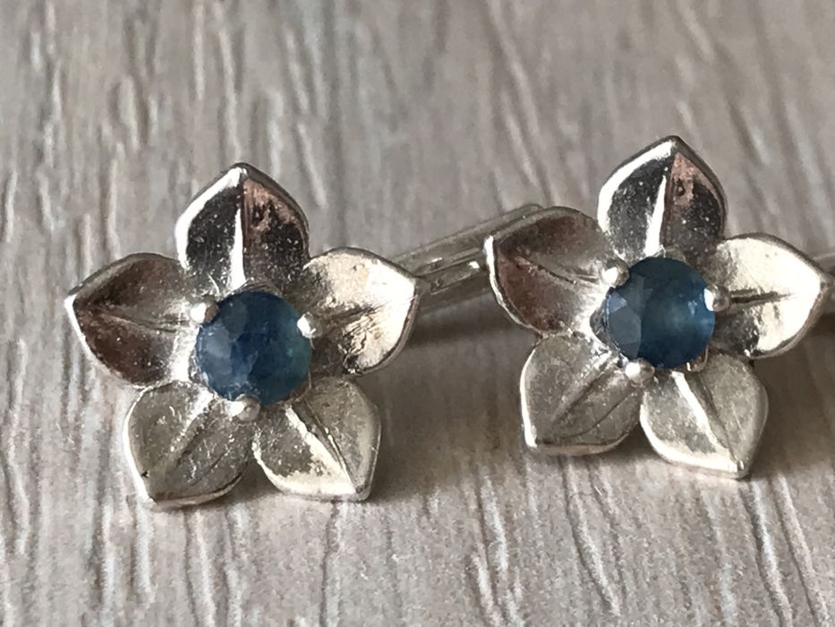 Кольцо сапфир серебро