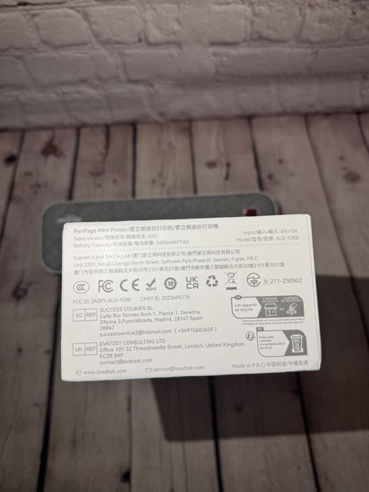 Портативний бездротовий А4 термопринтер PeriPage A 40, Bluetooth