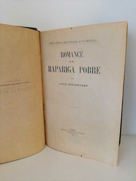 Livro do século XIX Romance D’Uma Rapariga Pobre