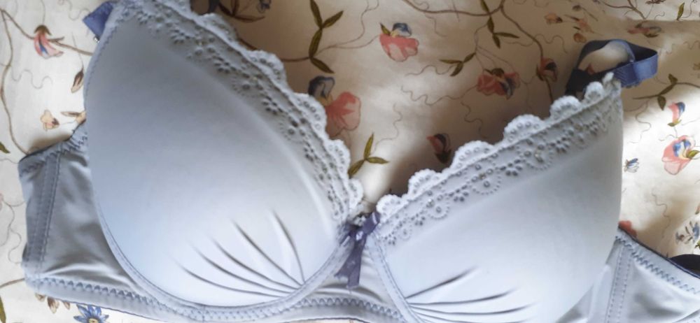 komplet 2 biustonosze 85 B biały i szary, cena za 2 szt