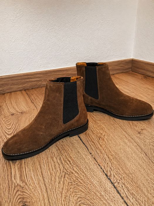Botas Chelsea Zara Homem Castanhas Camurça Nº41 Novas