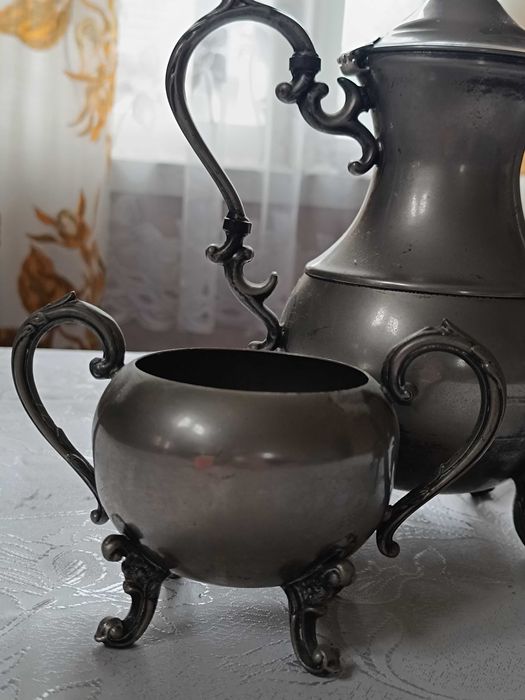 Komplet do kawy English Silver Mfg Corp USA – plater, 3 części