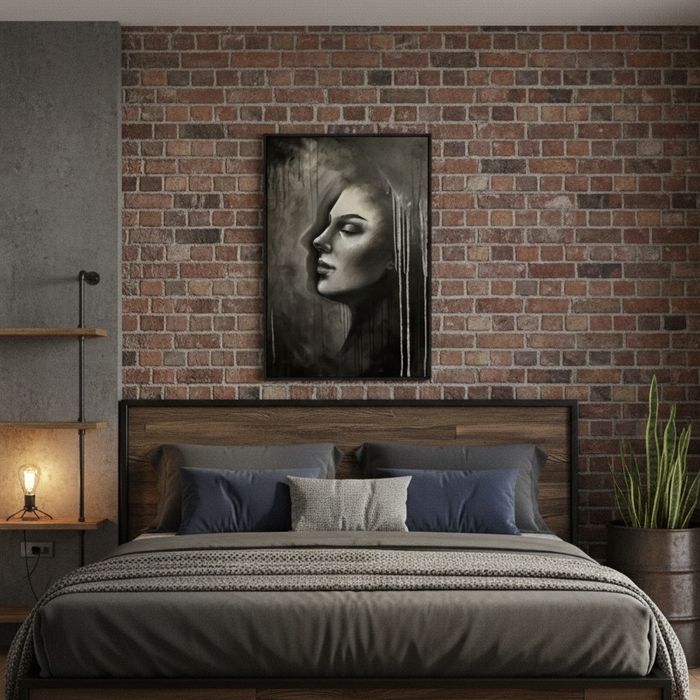 Nowoczesny portret kobiety Noir. Monochromatyczny