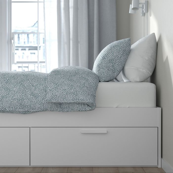 Estrutura cama c/ arrumação, branca, Luröy, 140x200 cm