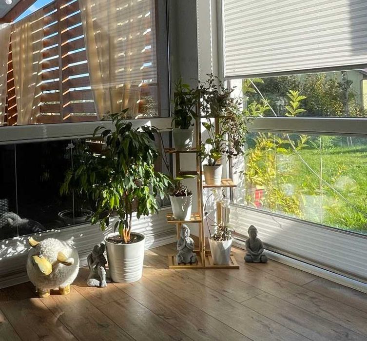 Duży Wysoki Kwietnik Stojący Drewniany Bambusowy Stojak Na Kwiaty