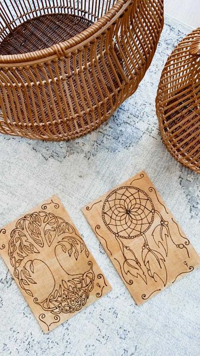 Quadros em Pirogravura Artística em Madeira (A4) – Desenhos Personalizados