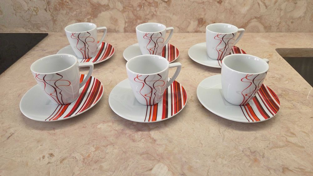Conjunto 6 chávenas Nespresso café longo com pires