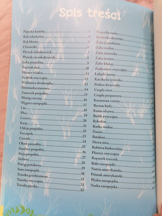 Książka,, Zwierzątka naszych rzek, jezior i stawów,,