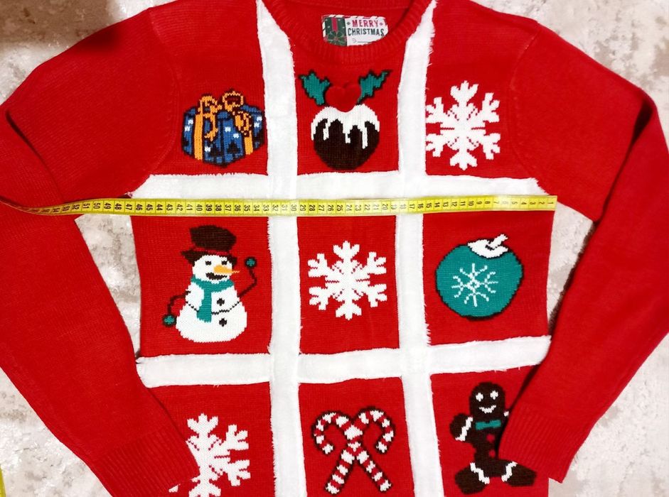 Червоний різдвяний светр з візерунком новорічний світер кофта Cedarwoo