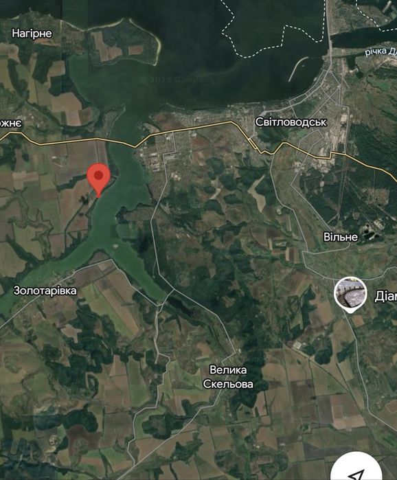 1 га з виходом в водосховище