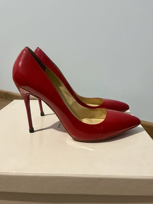 Класические лаковые красные лодочки туфли на шпильке Sexy Fary 39р