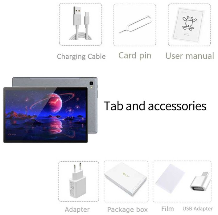 Tablet 6GB 128GB + capa + caneta 10,1" Octa Core Android,WiFi,rede 4G64552211152129124