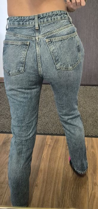 Spodnie jeansowe Zara straight leg high waist 36