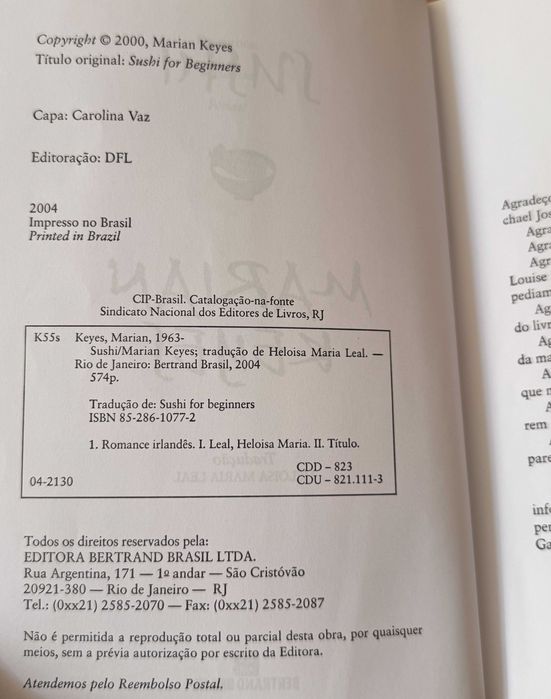 Sushi, de Marian Keyes