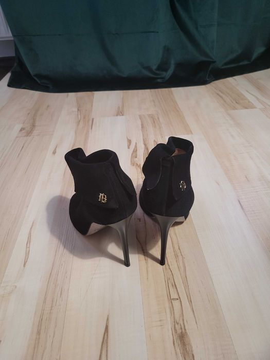 Prześliczne buty Badura r. 37 czarne zamsz j. Nowe