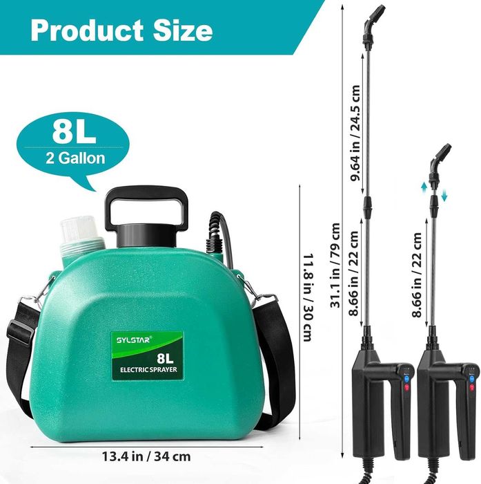 SYLSTAR Opryskiwacz ciśnieniowy 8 l, 7,4 V