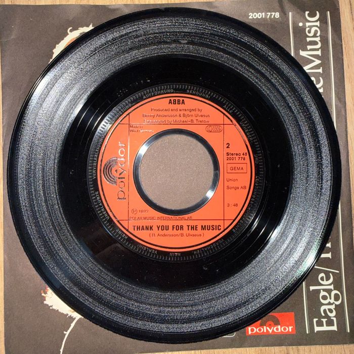 Abba - Eagle / Thank You For The Music — Winyl Single Play 7" — 1977