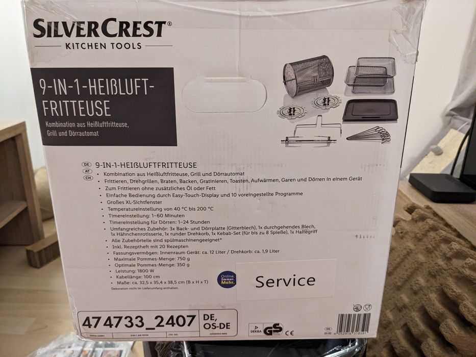 Frytkownica beztłuszczowa Silver Crest 9w1 SHF 1800 C1