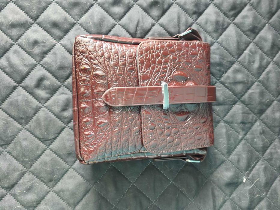 Крокодилова сумка-барсетка через плече