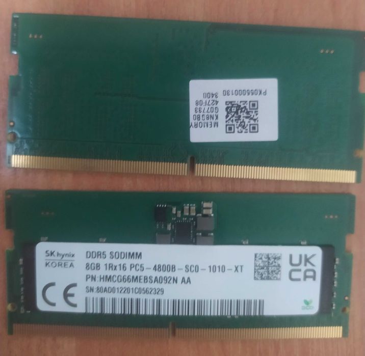 Оперативна пам'ять для ноутбуків DDR5 8GBХ2 4800 aa ціна за 2 планки