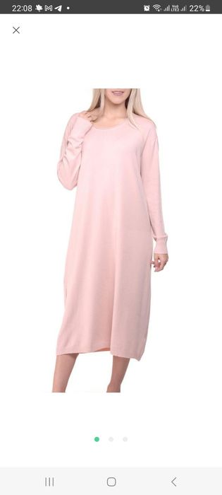 Платье теплое ОВЕРСАЙЗ,  Европу, Слоновая кость