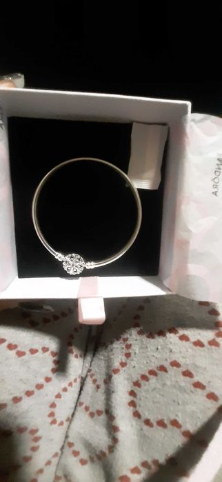 Bracelete Pandora Rígido de prata Floco De Neve