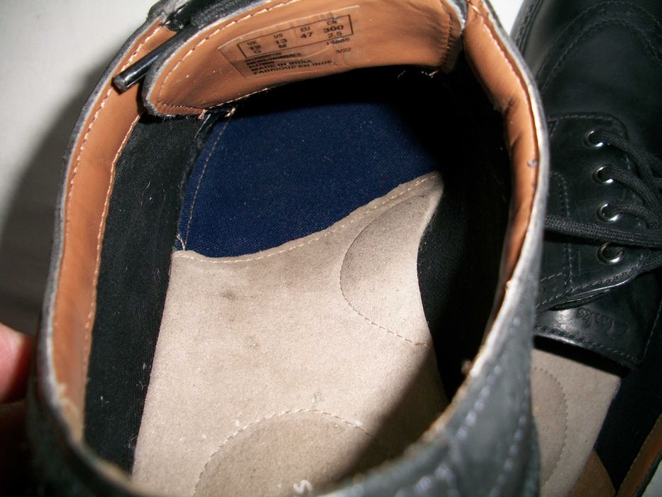 черные кожаные туфли Clarks 46 стелька 31 см  оригинал