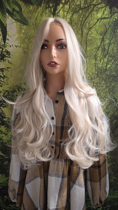 Peruka truskawkowy blond, falowana, 66cm+gratis czepek