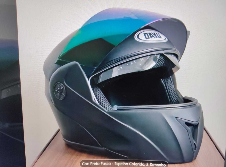 Capacete com viseira arco irir