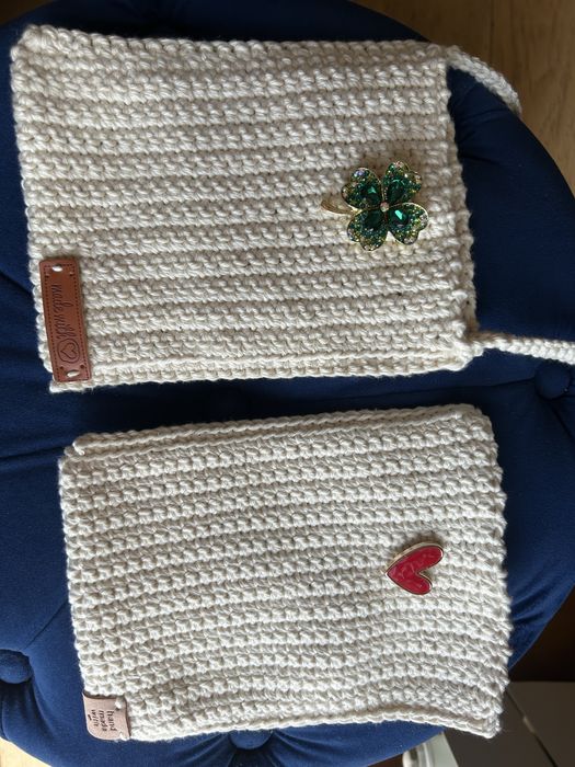 Saco de crochet - tote bag e bolsa telemovel Feito à mão