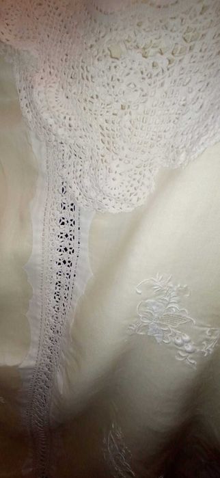 Toalha da Ilha da Madeira bordada à mão Antiga 260 cm x 160 cm