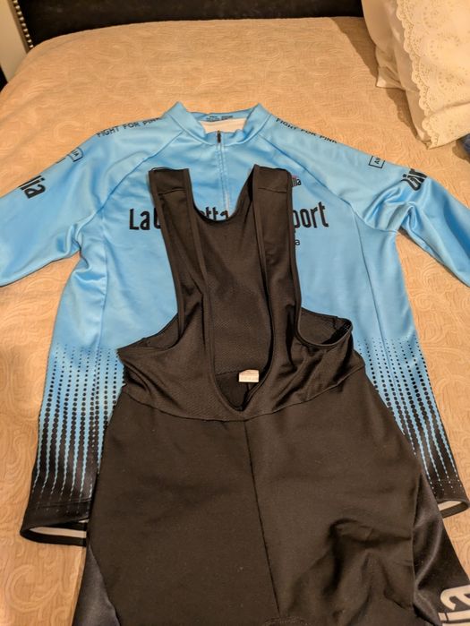 Roupa ciclismo estrada+luvas+meias+proteção pescoço