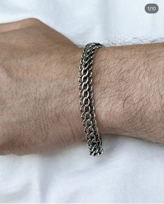 Чоловічий срібний браслет