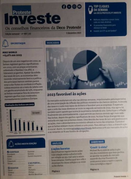 8 Boletins semanais da Proteste Investe (Deco)  4º trimeste de 2023