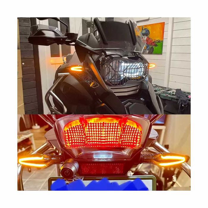 Par de Piscas LED para motos BMW - luz âmbar fumada